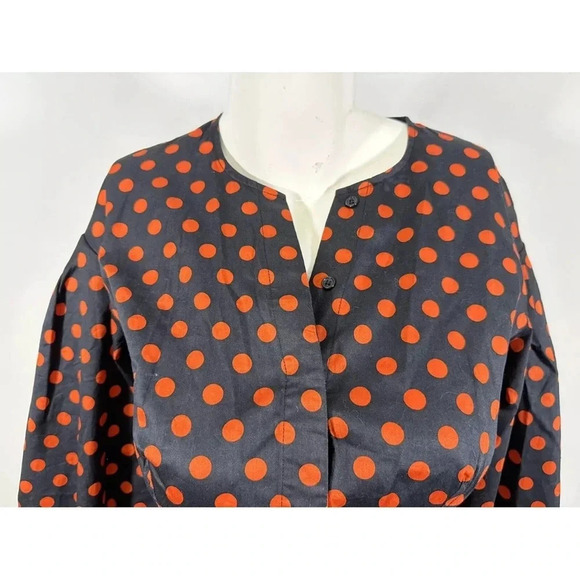 Walter Baker Elina Orange Polka Dots Top Button Front Shirt $158 - Picture 3 of 8